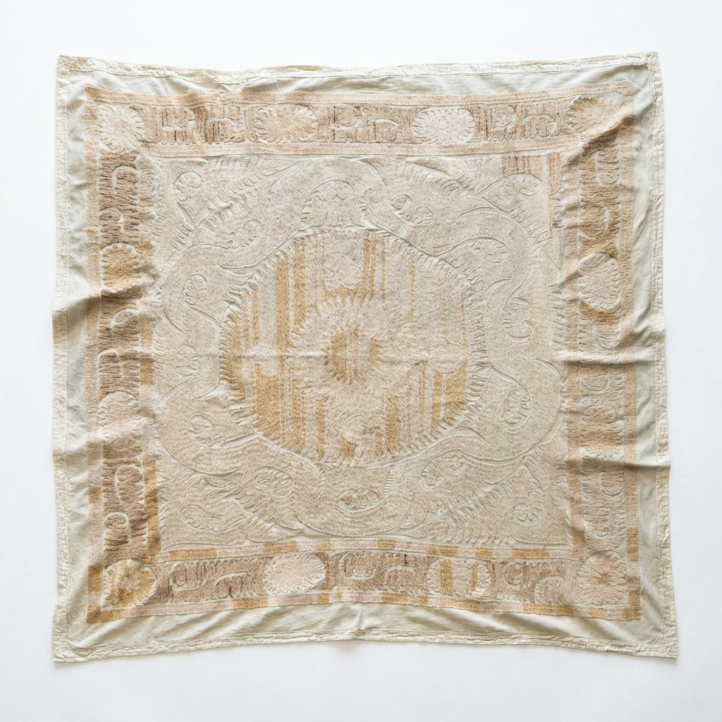 El İşlemesi Suzani Duvar Örtüsü 144 x 147 cm