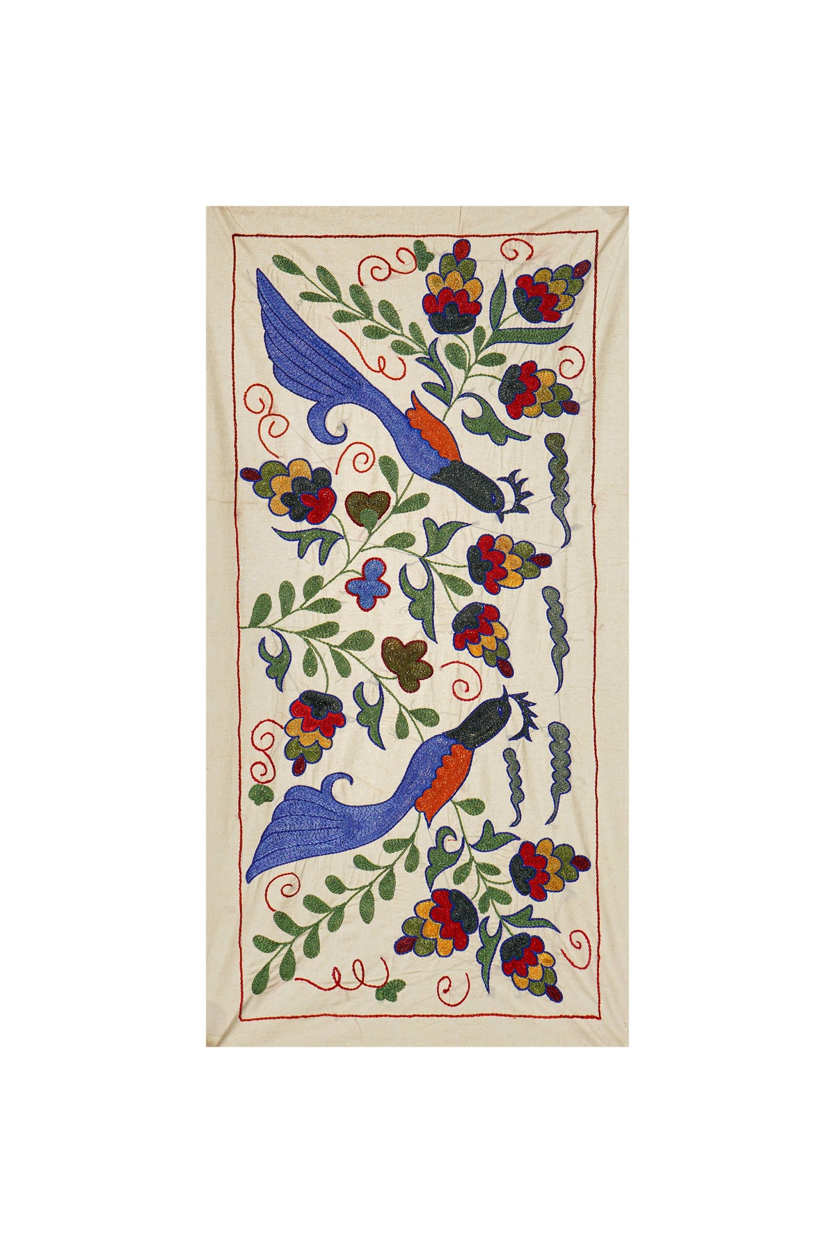 Kuş Desenli Suzani Yolluk 46 x 90 cm