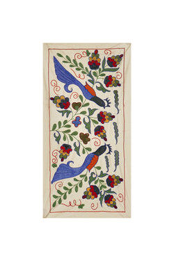 Kuş Desenli Suzani Yolluk 46 x 90 cm