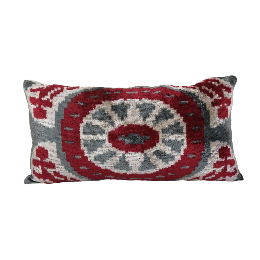 İpek Ikat Kadife Kırlent Kılıfı 32 x 60 cm