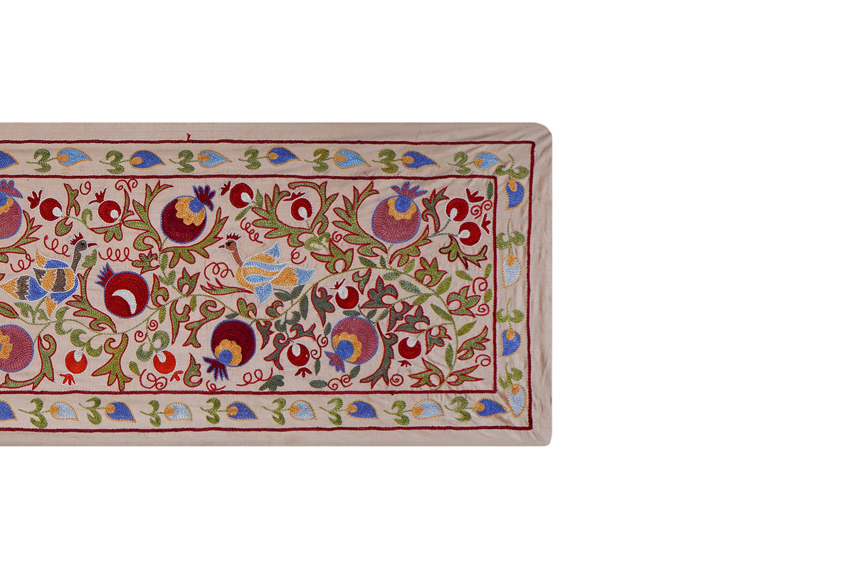 Kuş Desenli Suzani Duvar Örtüsü 52 x 191 cm