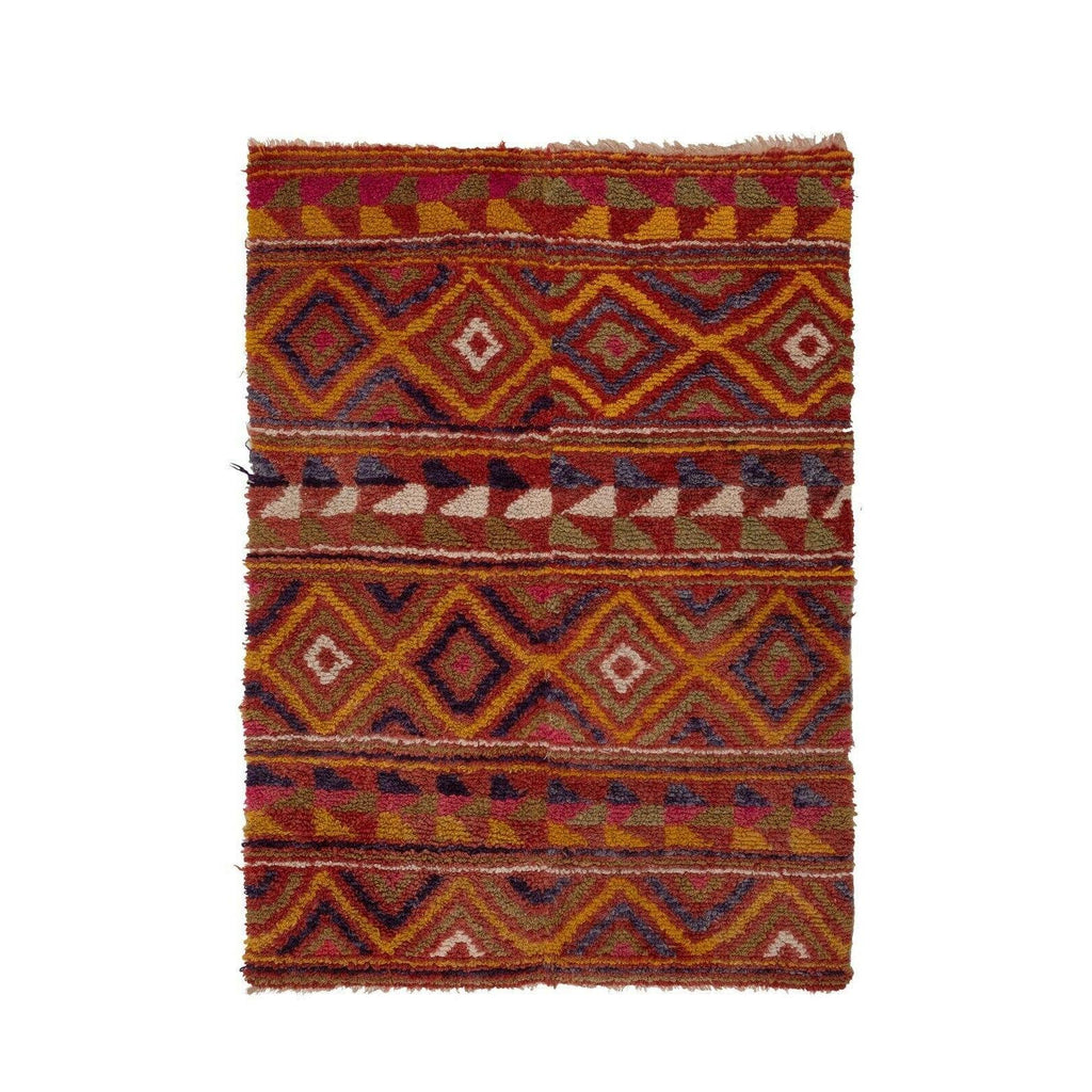Vintage Türk Damalı Tulu Halı 116 x 162 cm