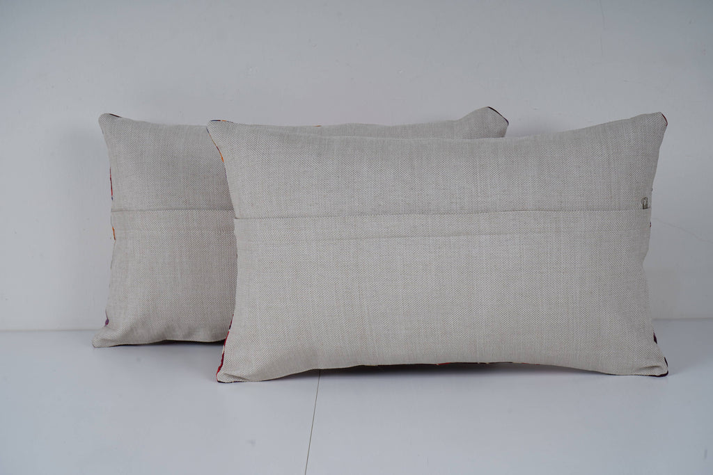 Özbek Baskılı Kırlent Kılıfı 2'li Set 28 x 50 cm