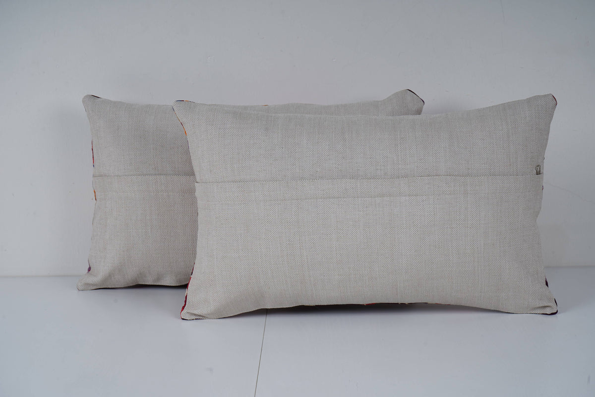 Özbek Baskılı Kırlent Kılıfı 2'li Set 28 x 50 cm