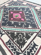 El İşlemesi Suzani Duvar Örtüsü 124 x 146 cm