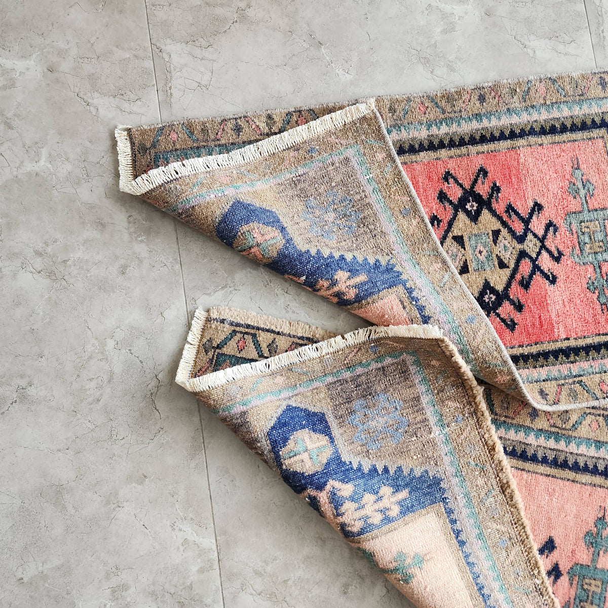 Vintage Türk Yastık Halı 2'li Set 49 x 81 cm