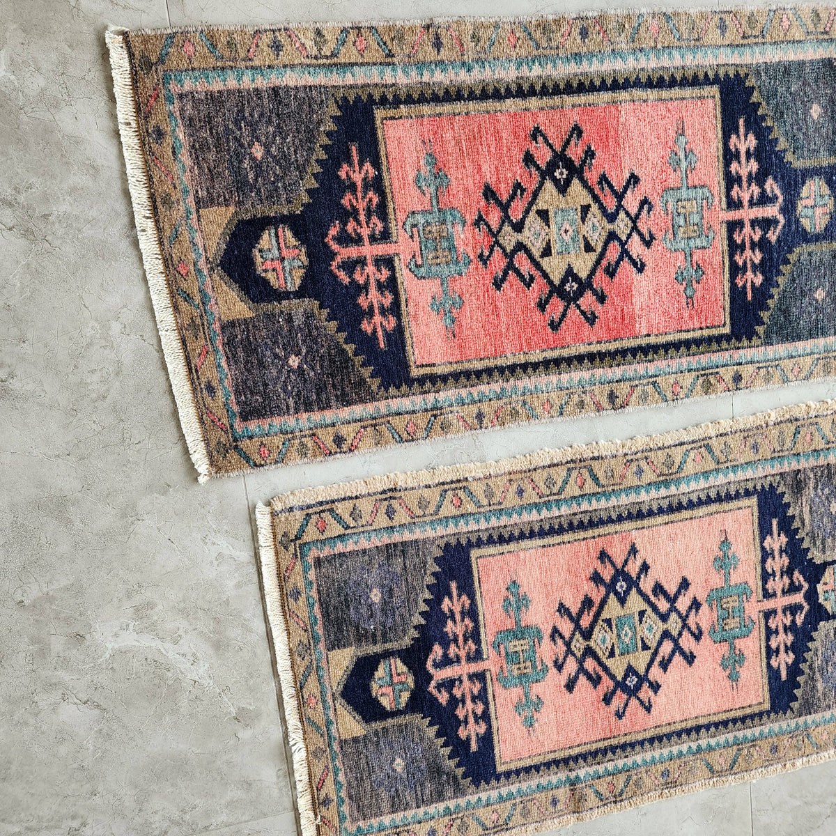 Vintage Türk Yastık Halı 2'li Set 49 x 81 cm