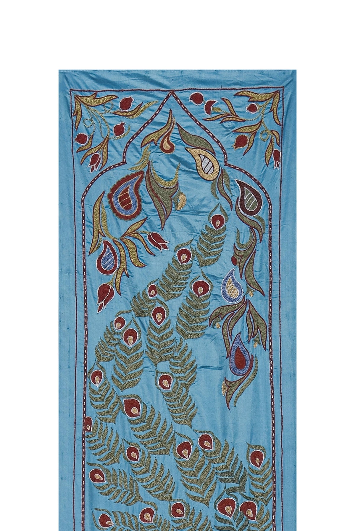 Tavus Kuşu Desenli Suzani Duvar Örtüsü 53 x 187 cm