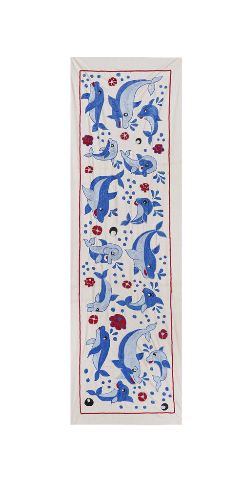 Balık Desenli Suzani Duvar Örtüsü 50 x 148 cm