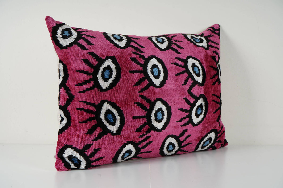 İpek Ikat Kadife Kırlent Kılıfı 40 x 60 cm