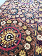 El İşlemesi Suzani Duvar Örtüsü 135 x 280 cm
