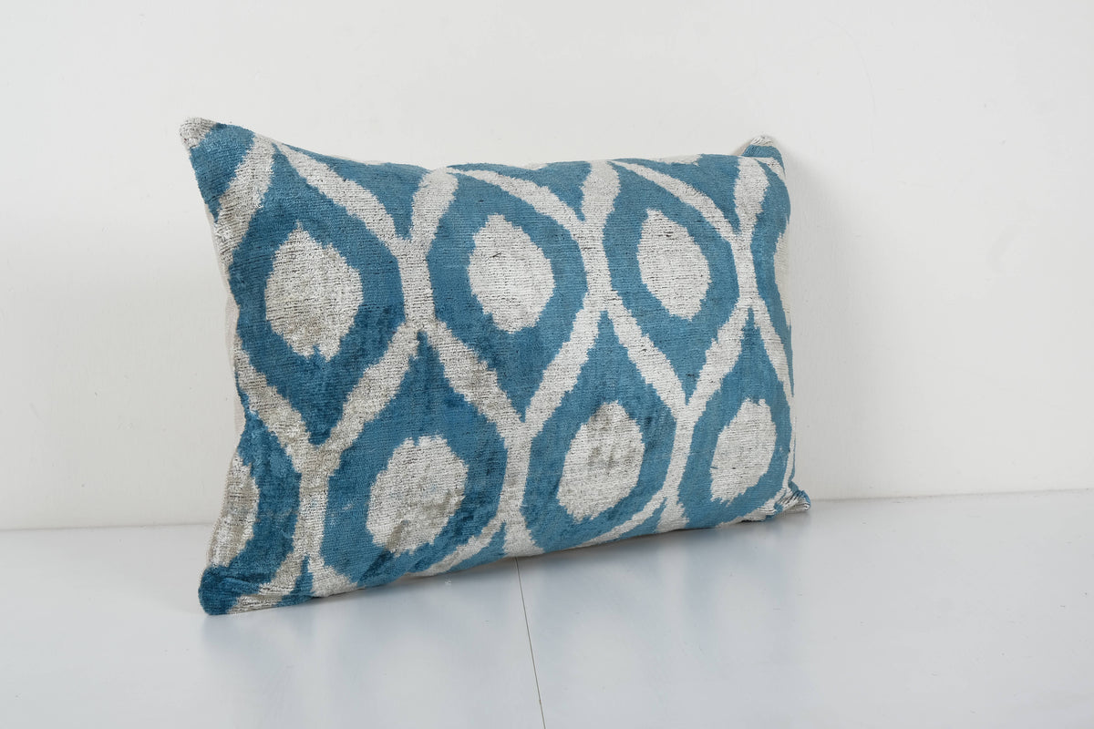 İpek Ikat Kadife Kırlent Kılıfı 2'li Set 40 x 60 cm