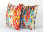 İpek Ikat Kadife Kırlent Kılıfı 2'li Set 40 x 40 cm