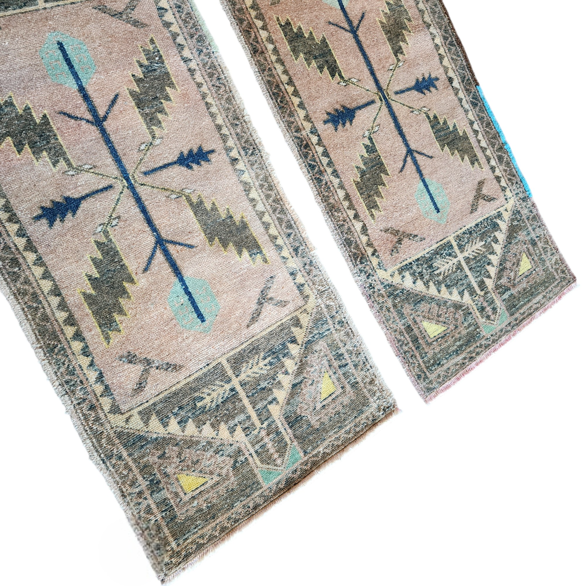 Vintage Türk Yastık Halı 2'li Set 50 x 115 cm