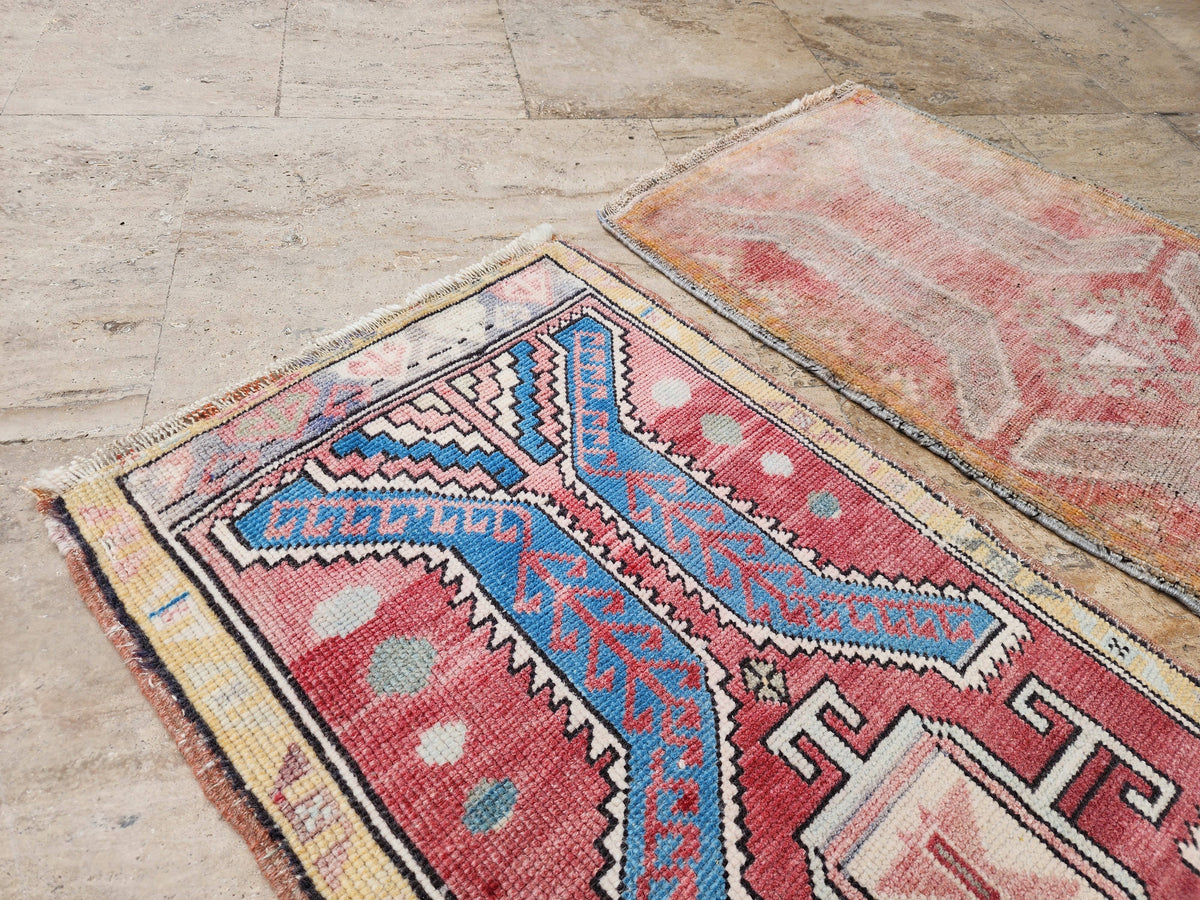 Vintage Türk Yastık Halı 2'li Set 54 x 82 cm