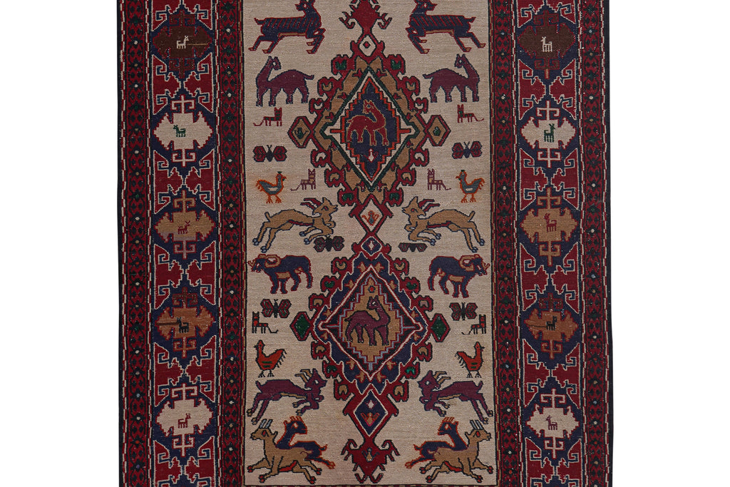 Vintage Sumak Kilim 108 x 143 cm