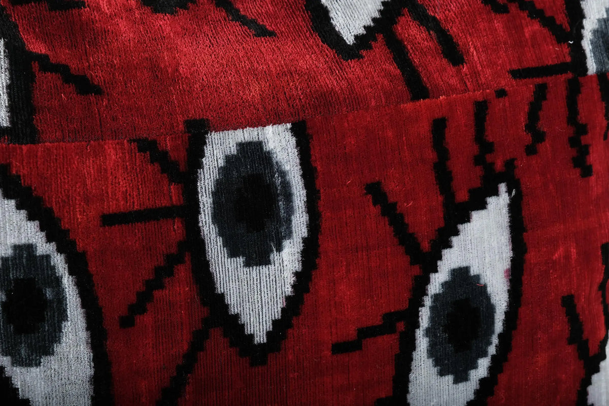 İpek Ikat Kadife Kırlent Kılıfı 2'li Set 50 x 50 cm
