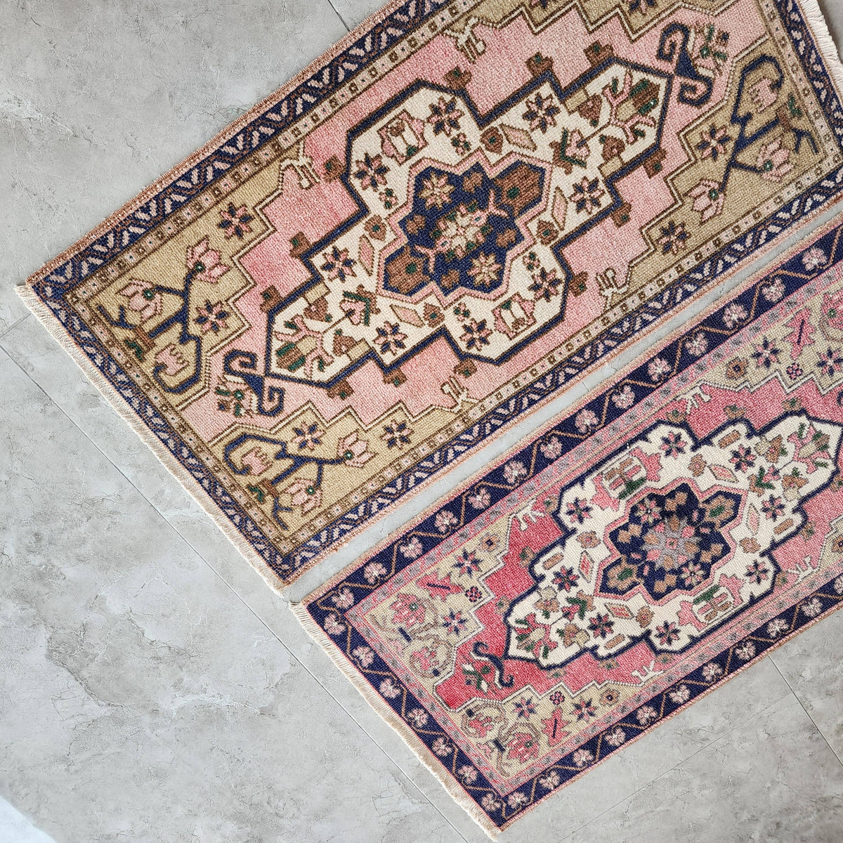 Vintage Uşak Yastık Halı 2'li Set 55 x 102 cm