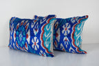 İpek Ikat Kadife Kırlent Kılıfı 2'li Set 40 x 120 cm