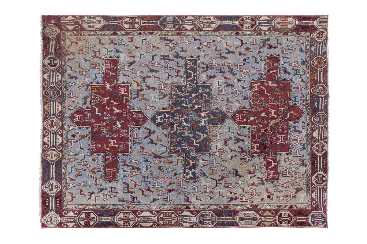 Vintage El İşlemesi Yastık Halı 108 x 145 cm
