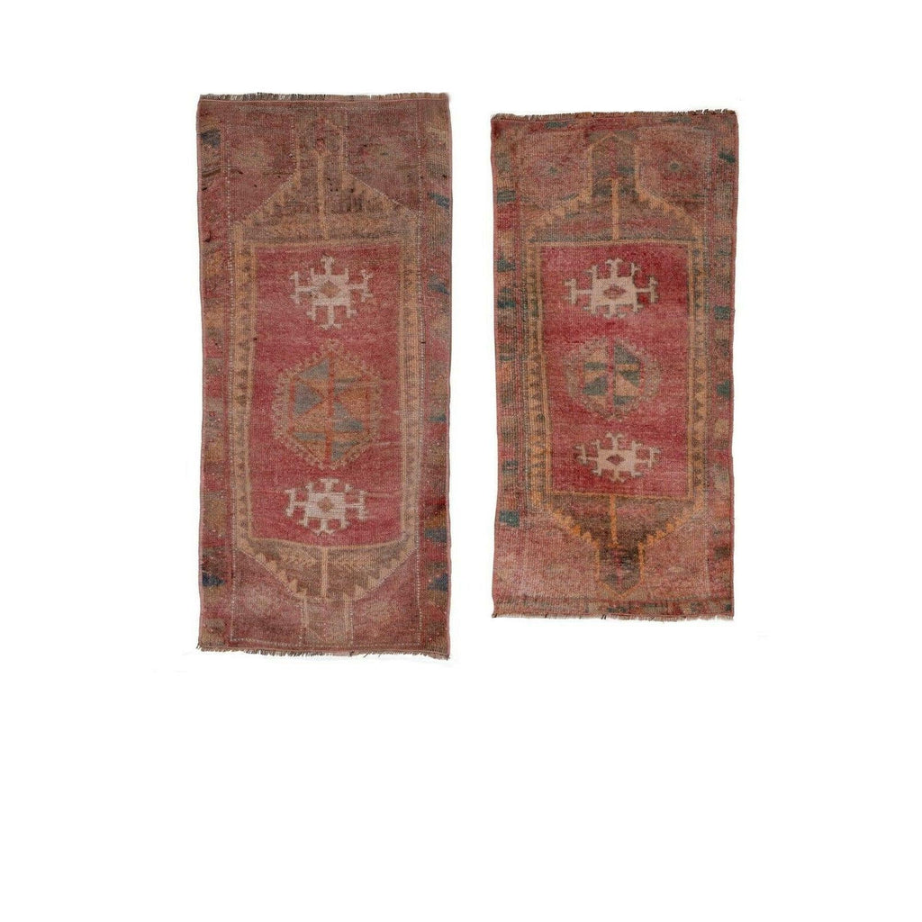 Vintage Uşak Yastık Halı 2'li Set 48 x 106 cm