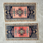 Vintage Türk Yastık Halı 2'li Set 49 x 81 cm