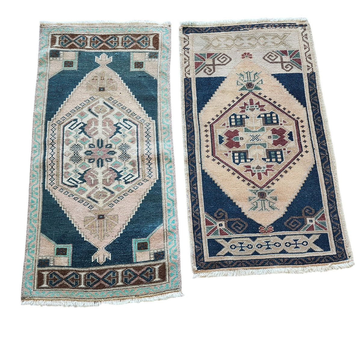 Vintage Türk Yastık Halı 2'li Set 53 x 95 cm