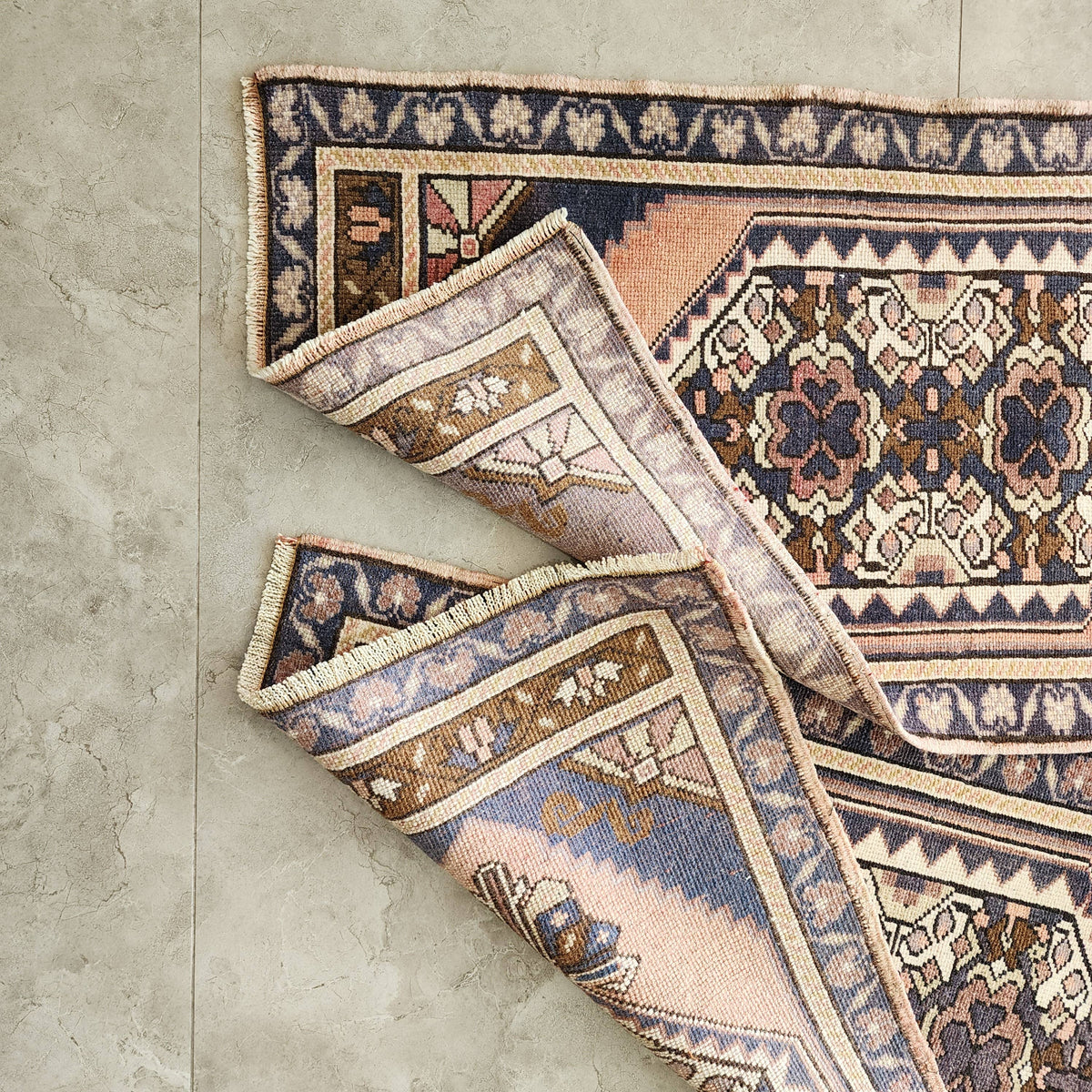 Vintage Türk Yastık Halı 2'li Set 58 x 108 cm