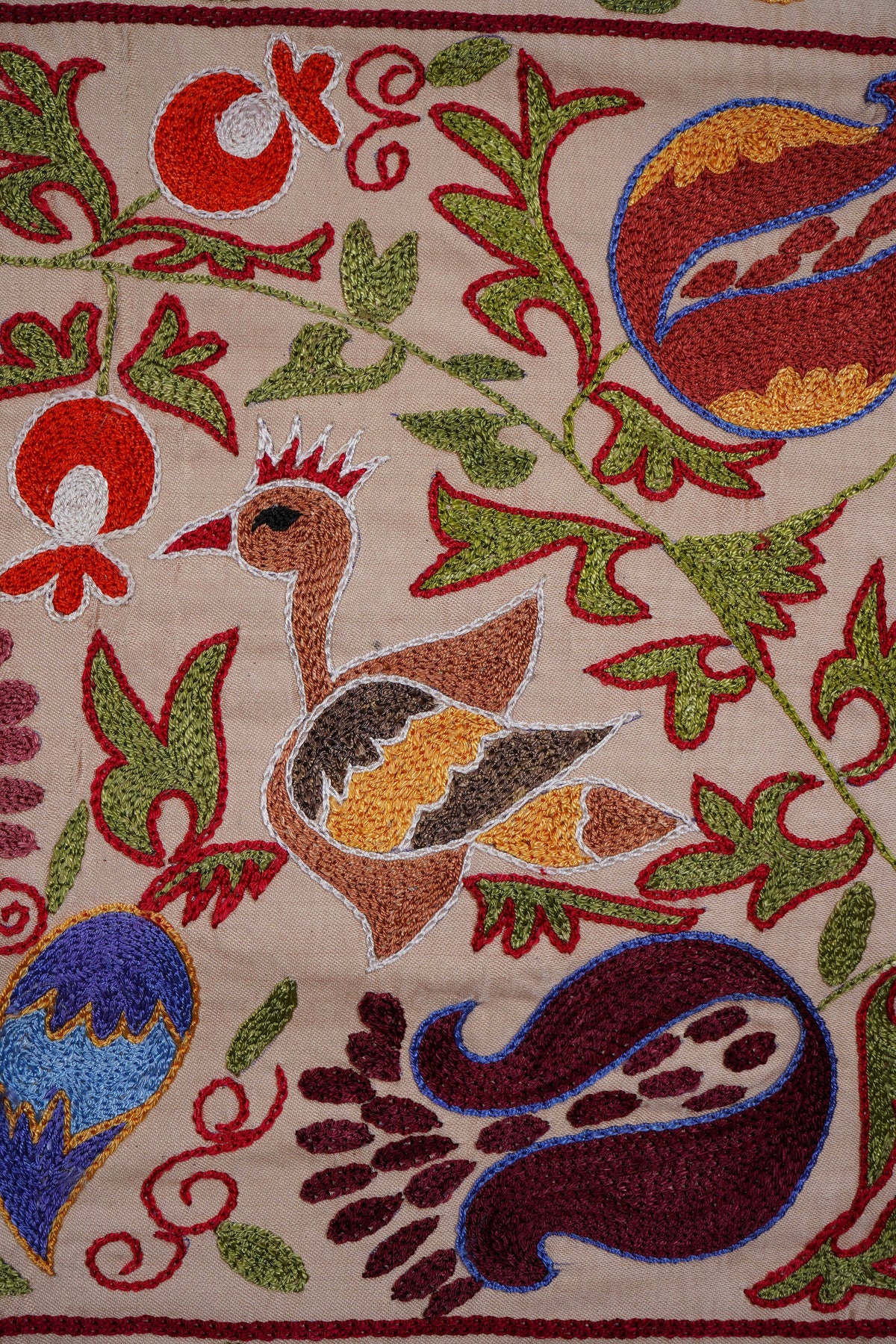 Kuş Desenli Suzani Duvar Örtüsü 52 x 191 cm