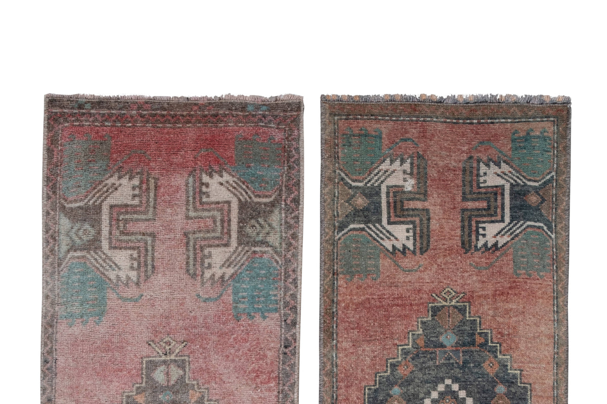 Vintage Uşak Yastık Halı 2'li Set 46 x 120 cm