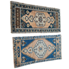 Vintage Türk Yastık Halı 2'li Set 56 x 106 cm