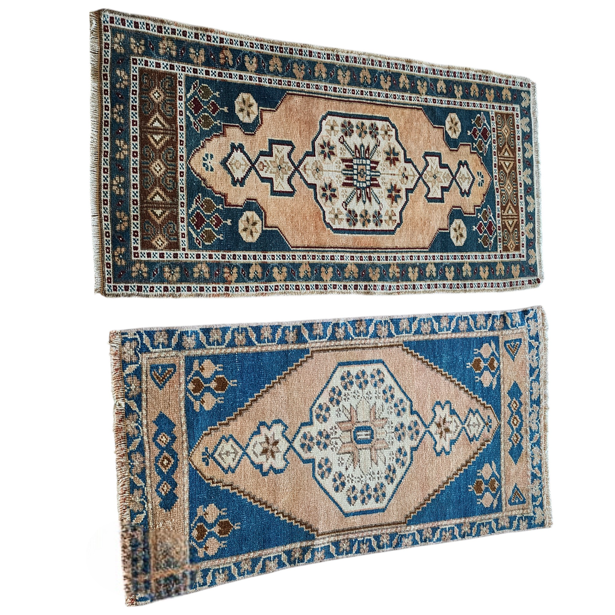 Vintage Türk Yastık Halı 2'li Set 56 x 106 cm