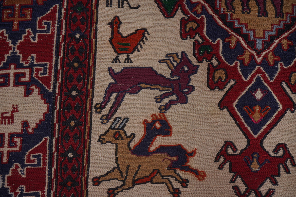 Vintage Sumak Kilim 108 x 143 cm