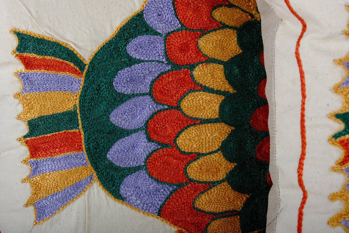 Balık Desenli Suzani Kırlent Kılıfı 2'li Set 45 x 46 cm