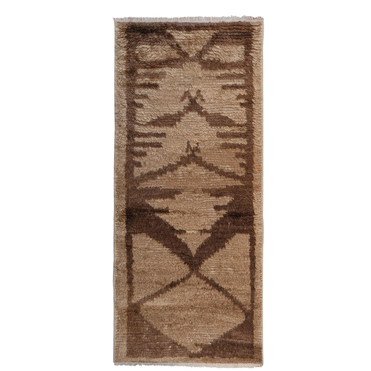Vintage Türk Damalı Tulu Halı 72 x 142 cm