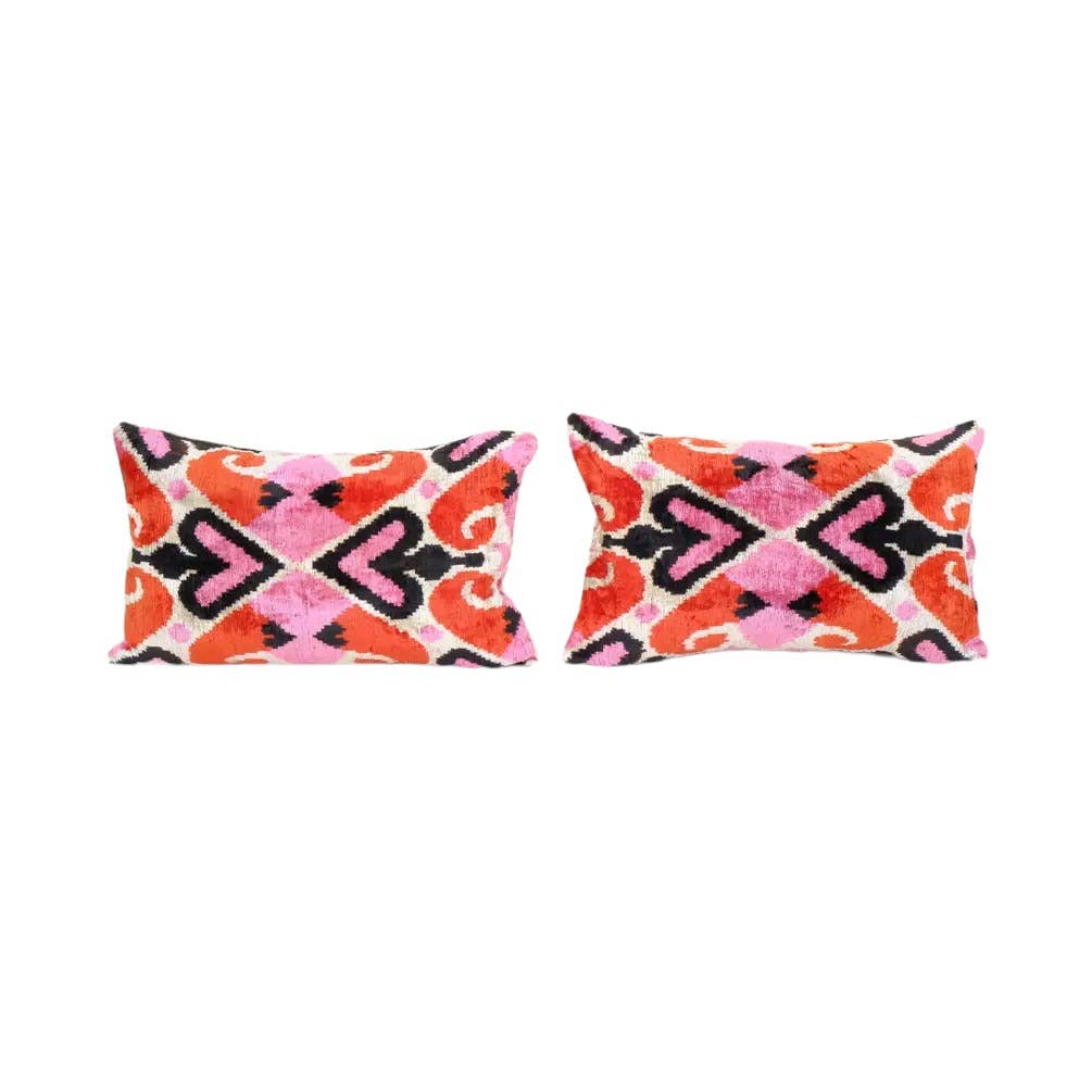İpek Ikat Kadife Kırlent Kılıfı 40 x 60 cm