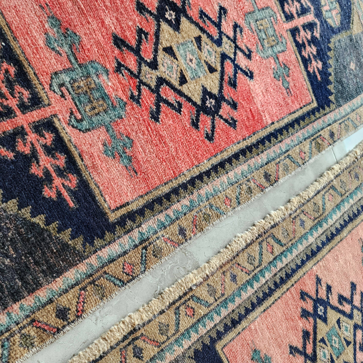 Vintage Türk Yastık Halı 2'li Set 49 x 81 cm