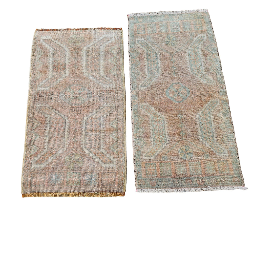 Vintage Türk Yastık Halı 2'li Set 52 x 95 cm