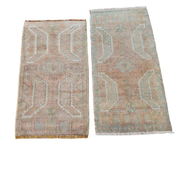 Vintage Türk Yastık Halı 2'li Set 52 x 95 cm