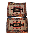 Vintage Uşak Yastık Halı 2'li Set 57 x 78 cm