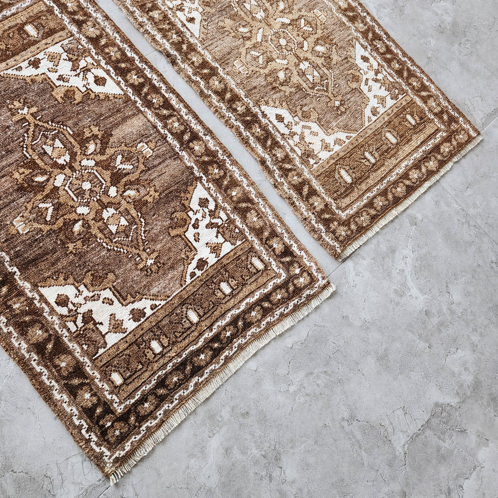 Vintage Türk Yastık Halı 2'li Set 53 x 90 cm
