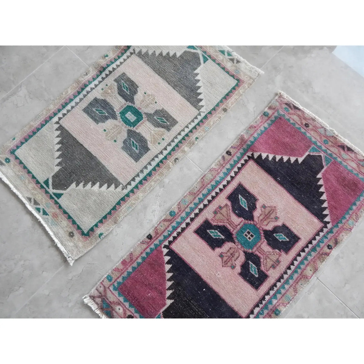 Vintage Uşak Yastık Halı 2'li Set 49 x 89 cm