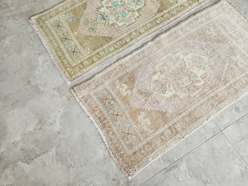 Vintage Türk Yastık Halı 2'li Set 50 x 99 cm