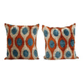 İpek Ikat Kadife Kırlent Kılıfı 2'li Set 60 x 60 cm