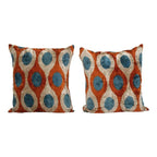 İpek Ikat Kadife Kırlent Kılıfı 2'li Set 60 x 60 cm