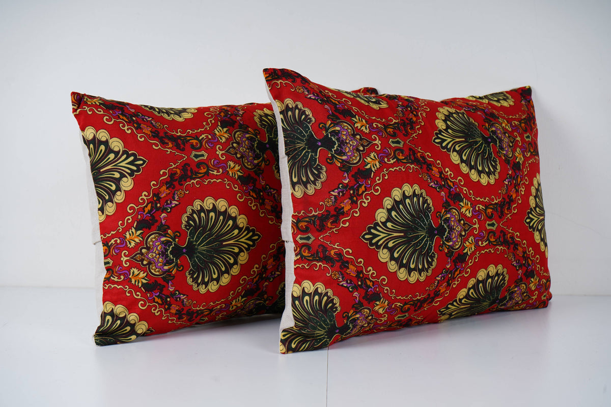 Özbek Baskılı Kırlent Kılıfı 2'li Set 40 x 57 cm