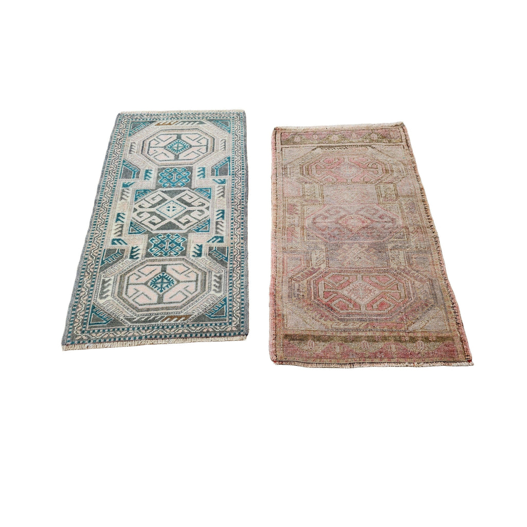 Vintage Türk Yastık Halı 2'li Set 55 x 92 cm