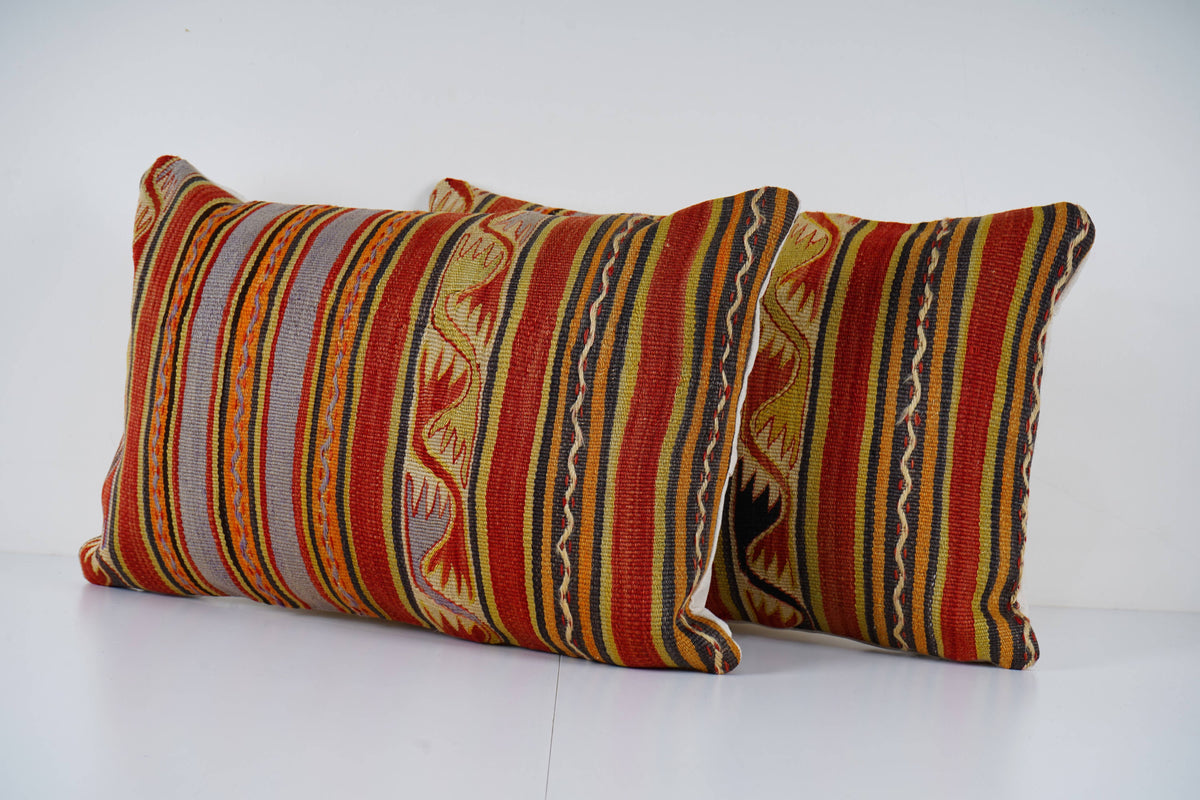 Kilim Kırlent Kılıfı 2'li Set 40 x 60 cm