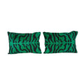 Kaplan Desenli İpek Ikat Kadife Kırlent Kılıfı 2'li Set 41 x 56 cm