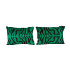 Kaplan Desenli İpek Ikat Kadife Kırlent Kılıfı 2'li Set 41 x 56 cm